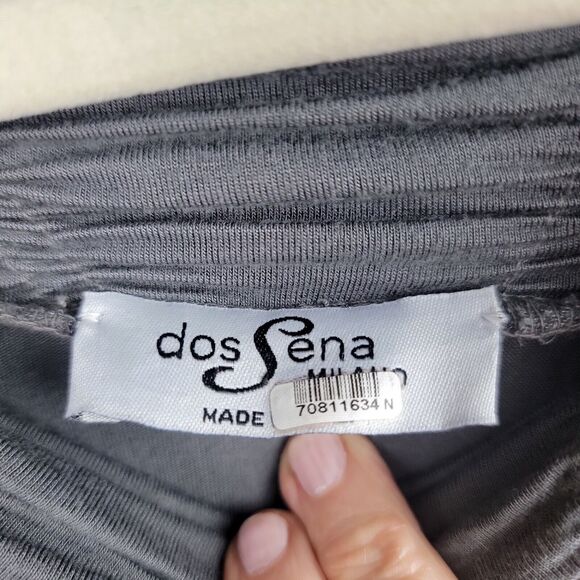 dos Sena Milan Blouse Women S Gray Silver Italy Silk Cottage Core Romantic Fairy - Picture 3 of 15